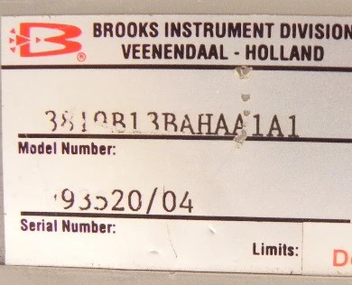 Brooks Variable Area Flowmeter MT 3819 3819B13BAHAA1A1