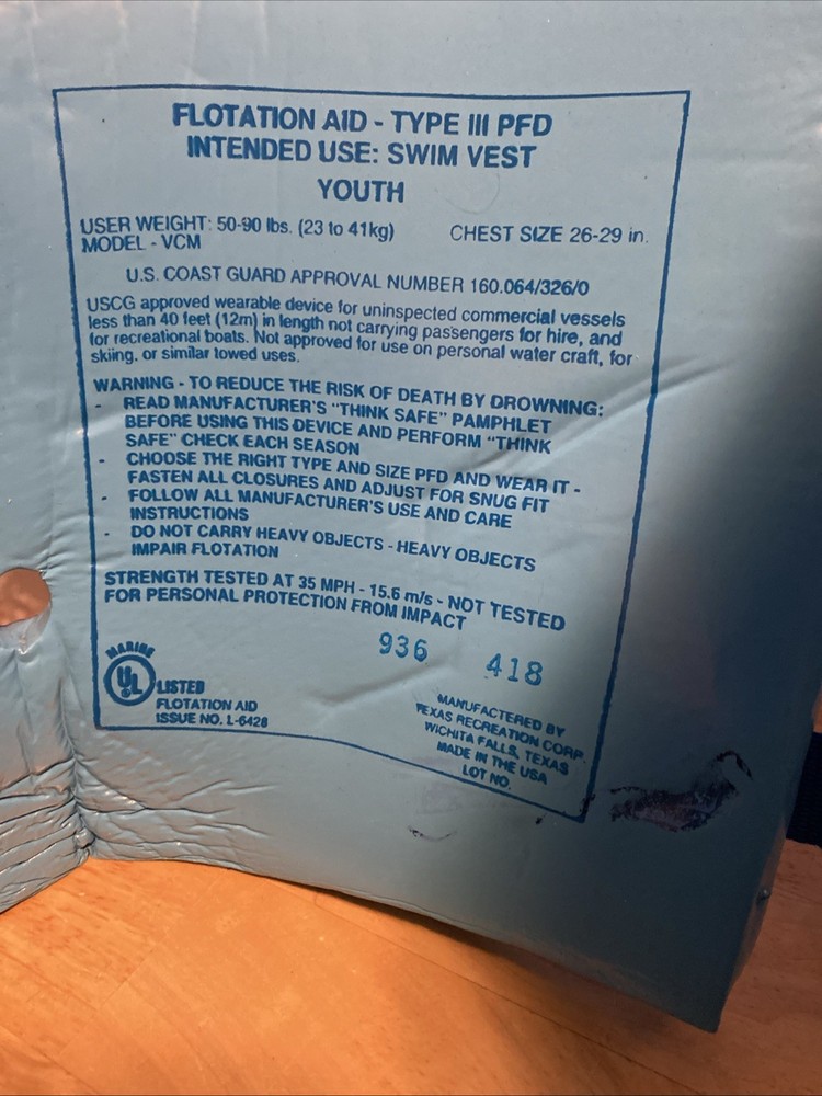 TRC Super Soft youth Medium Life Jacket Blue