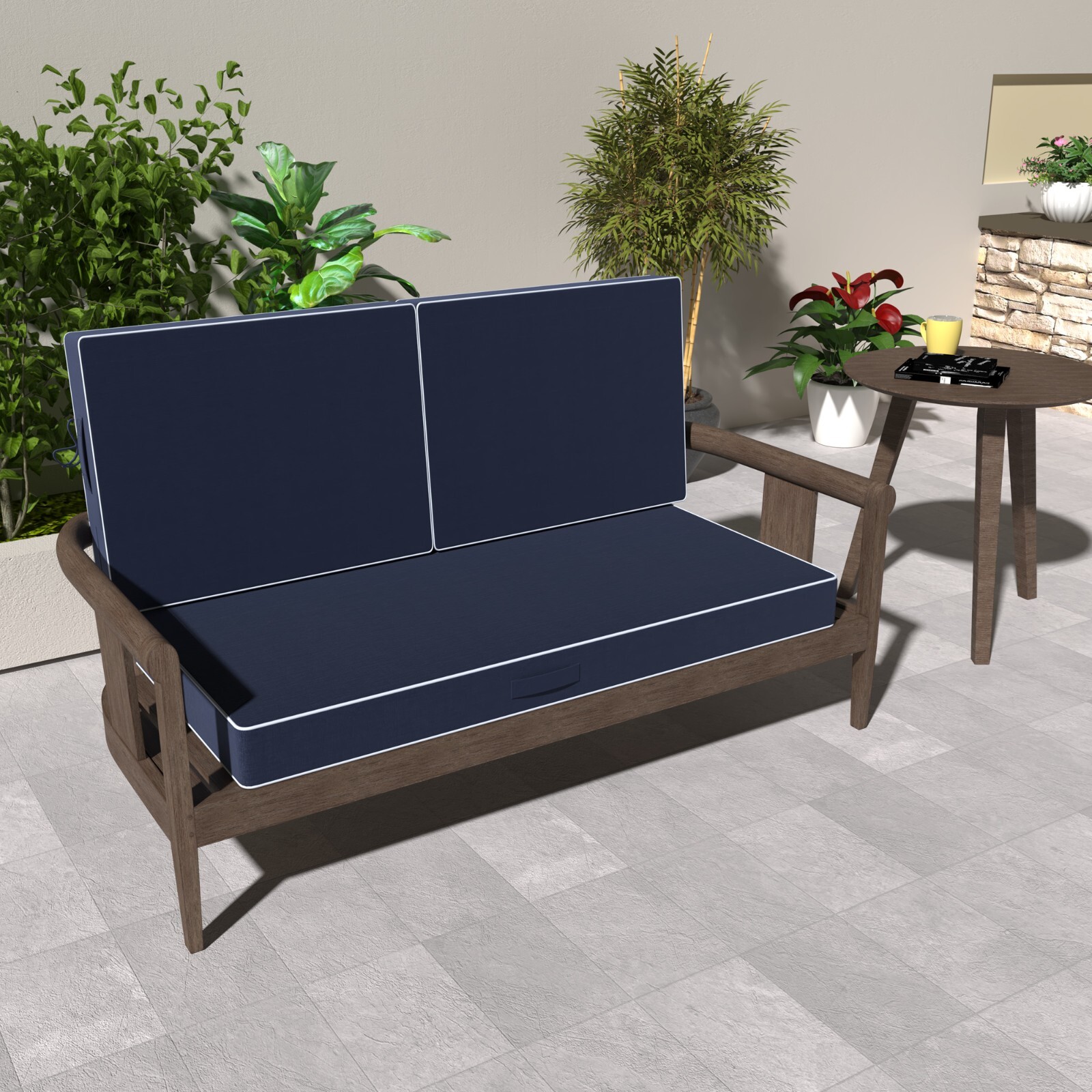 Outdoor Loveseat Cushions for Patio Furniture 46 x 24 Inch Deep Seat Cushion