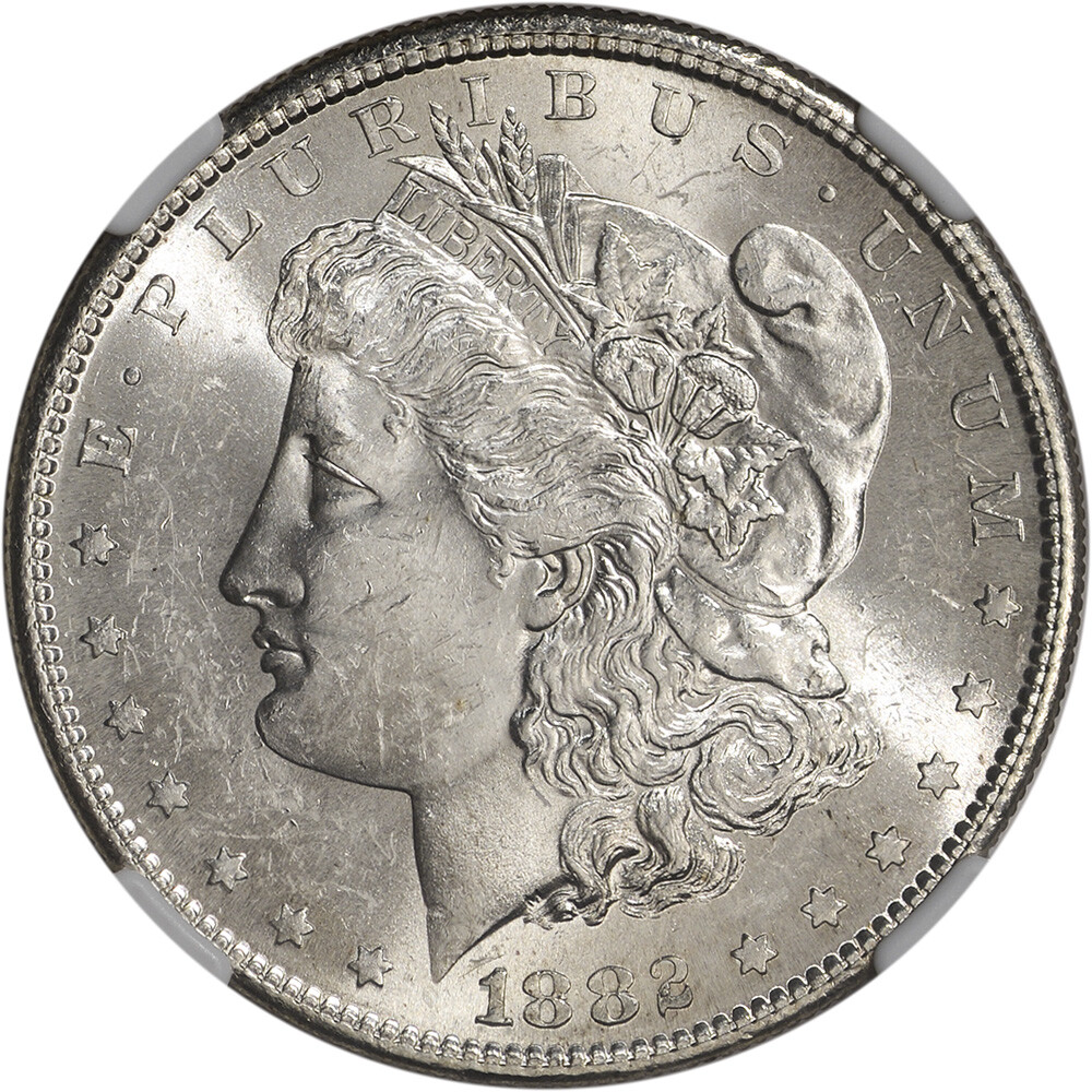 1882 S US Morgan Silver Dollar $1 - NGC Brilliant Uncirculated