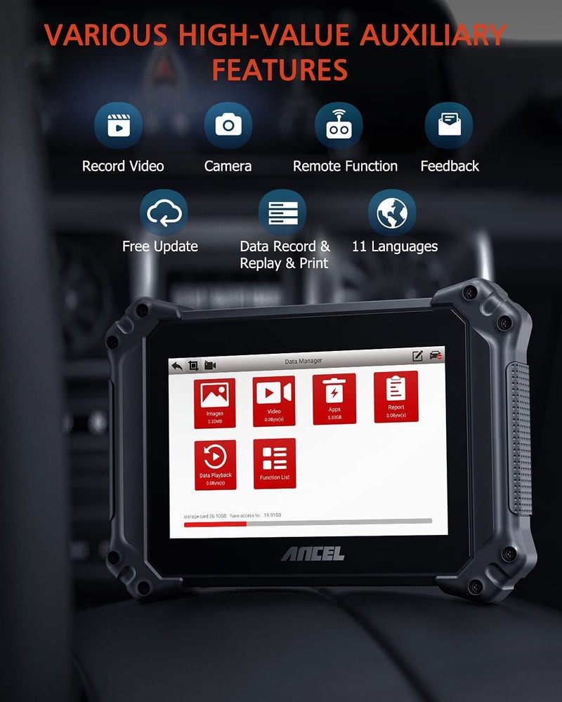 ANCEL V6 Bi-directional Scanner OBD2 Diagnostic Scan Tool Full System Key Coding