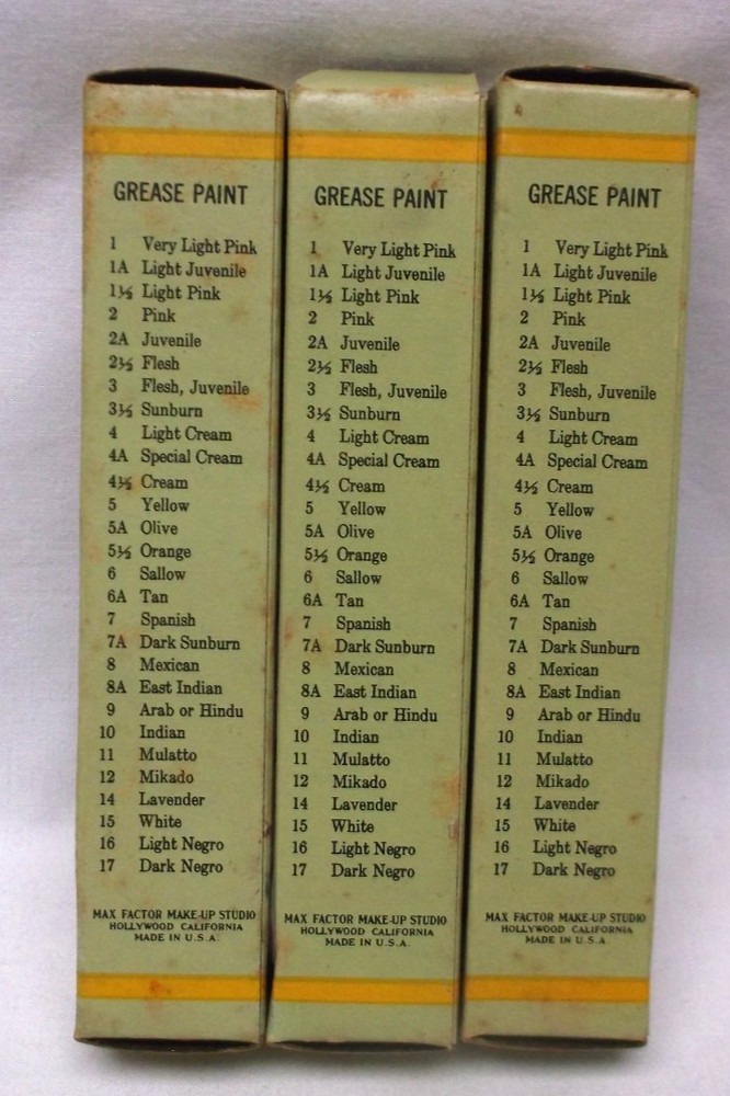 Max Factors Supreme Theatrical Grease Paint 3 Different