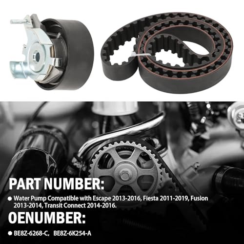 Engine Timing Belt Kit with Water Pump Compatible with Escape 2013-2016,