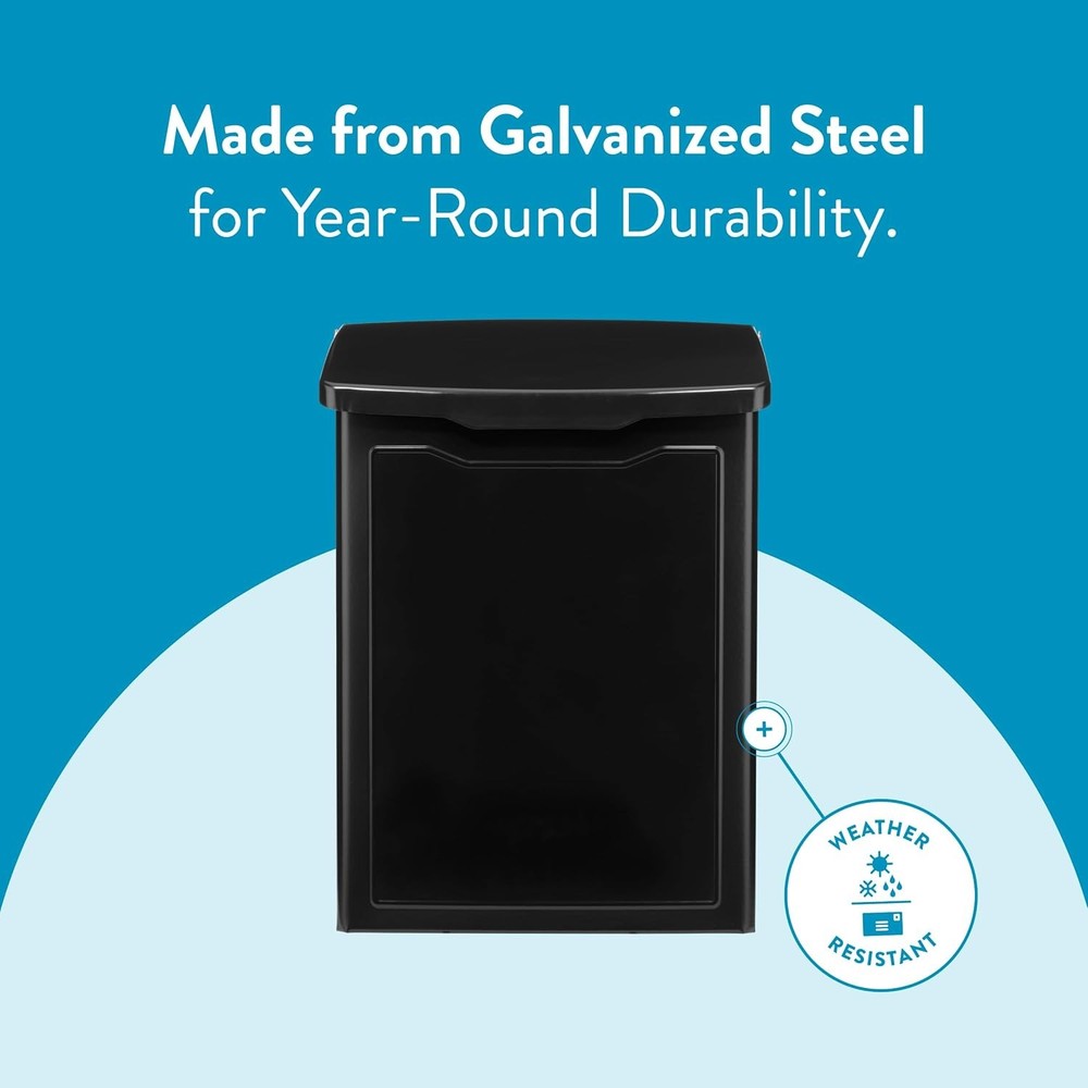 Architectural Mailboxes 2681B Black Marina Wall Mount Mailbox, Small,