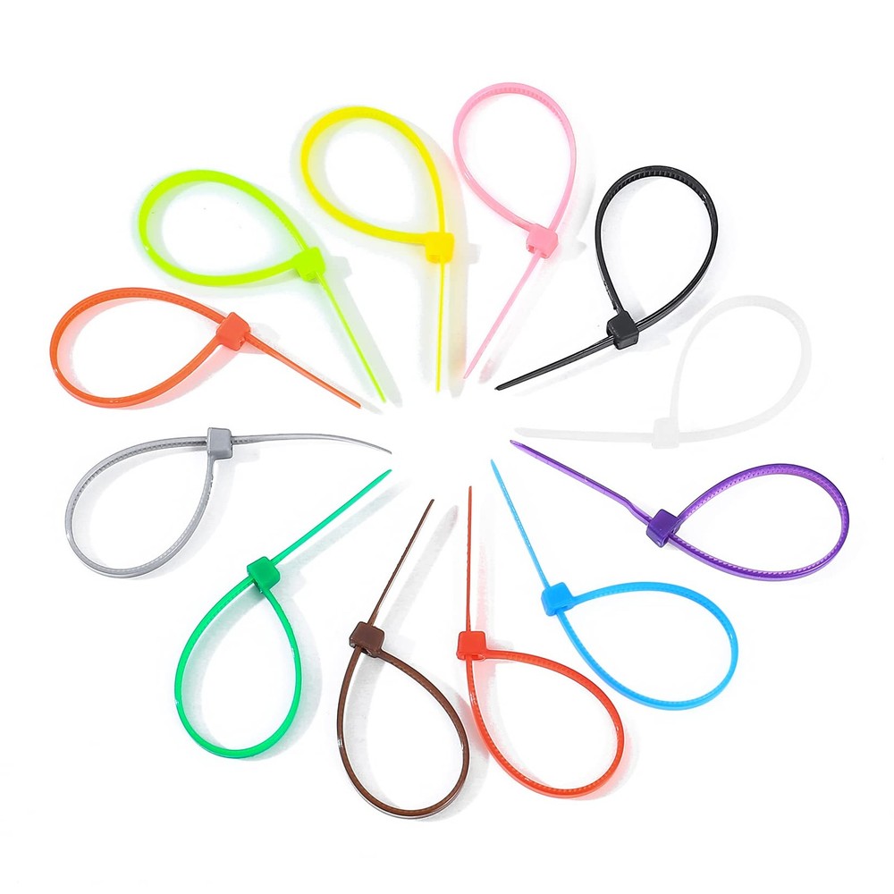 HexinYigjly1200 Pcs Mixed Colored Zip Ties, 4 Inch Multicolor SelfLocking Nyl...