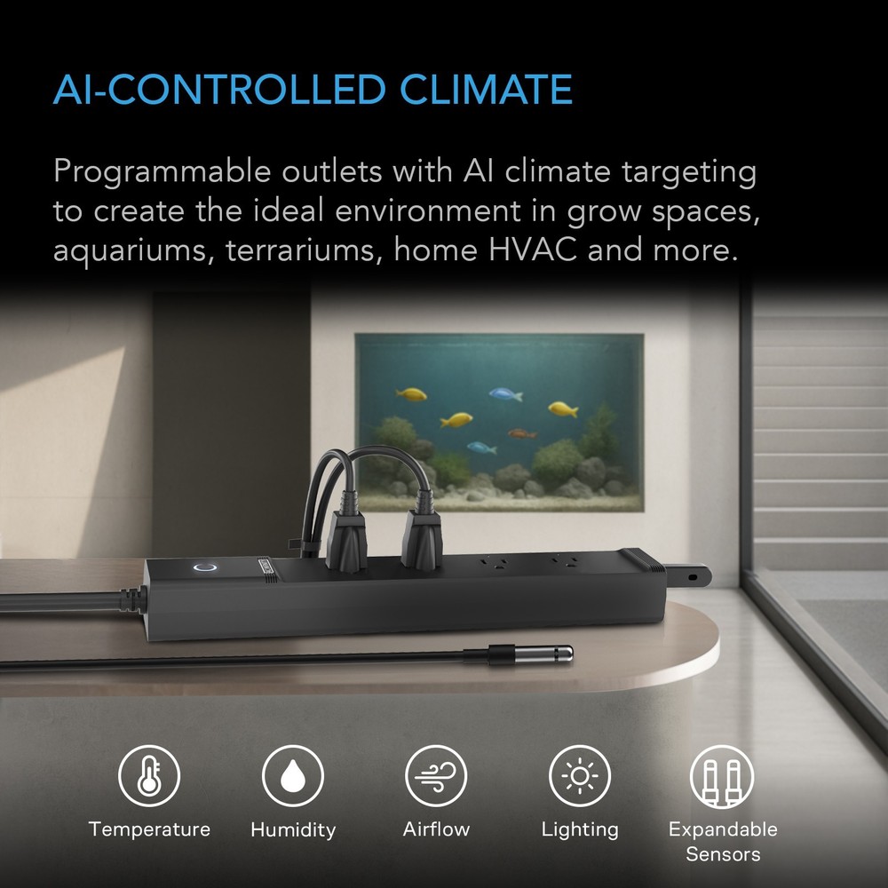 Outlet AI Environment Controller, AI Targeting Individual Control 4-Plug, 1800W