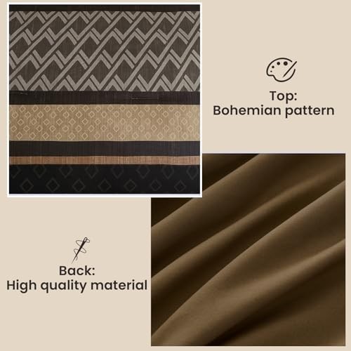 Comforter Set Size,Boho Striped Bed in a Bag,7 Piece Plaid Queen Brown