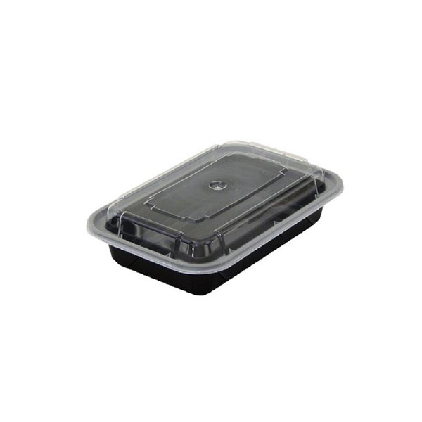 Pactiv NC-8168-B 16 Oz. Black Rectangular Container - 150 / CS