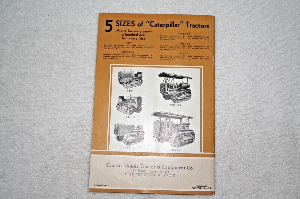CATERPILLAR BROCHURE 1931