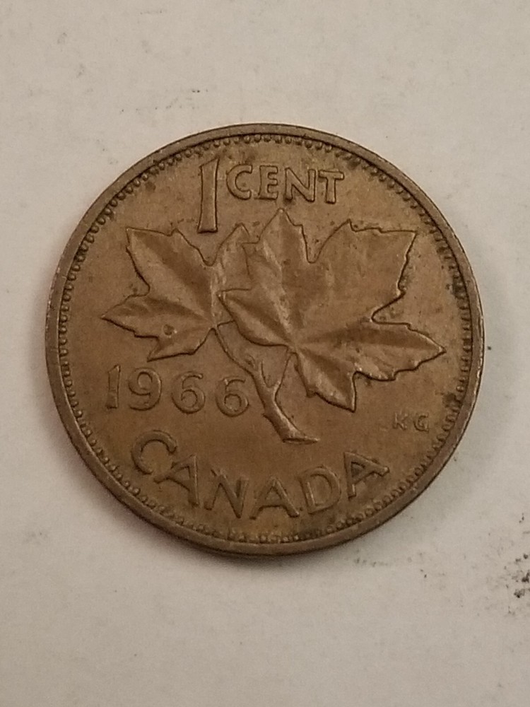 VINTAGE 1965 Canada One Cent Coin