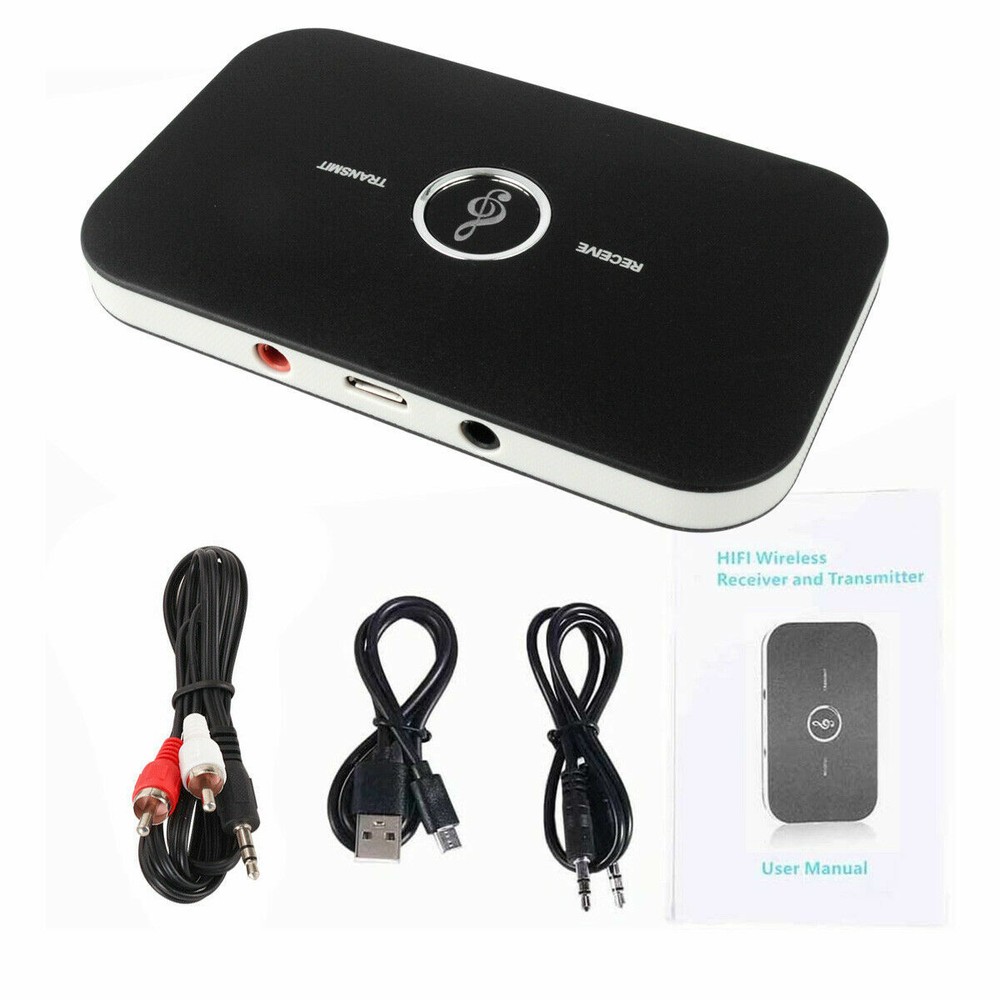 2 Pcs Bluetooth Transmitter&Receiver Wireless A2DP Home TV Stereo Audio Adapter