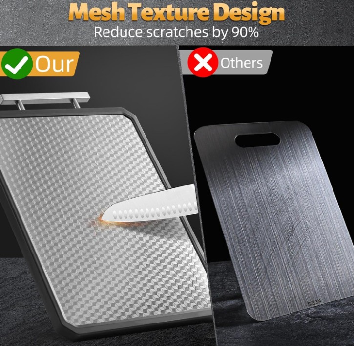 Titanium Cutting Board Double-Sided Titanium Cutting Boards for Kitchen Camping