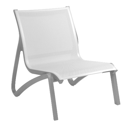 Grosfillex US001289 Solid Gray / Platinum Gray Sunset Armless Lounge