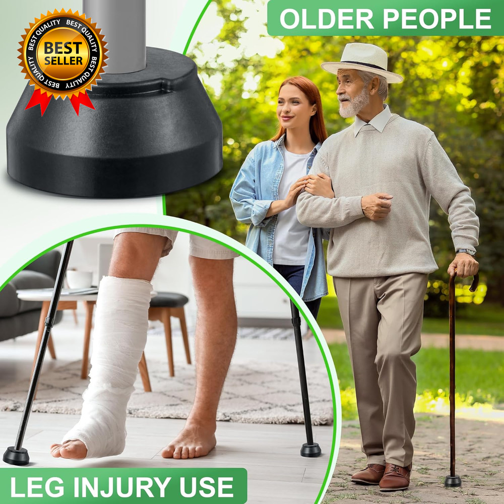 6 Pack Walking Cane Tips Compatible with Hurrycane Replacement Feet Cane Rubber
