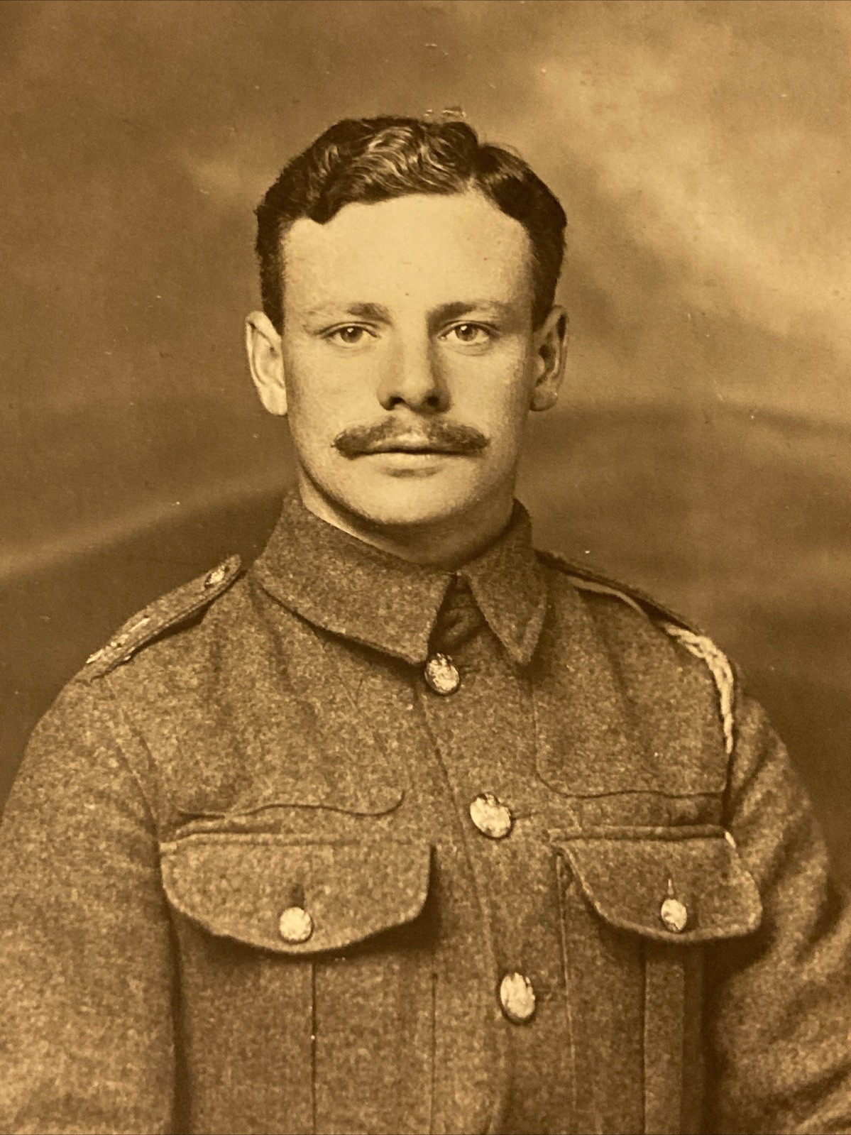 WWI era RPPC Army Soldier Portrait Photo Postcard - Winchester