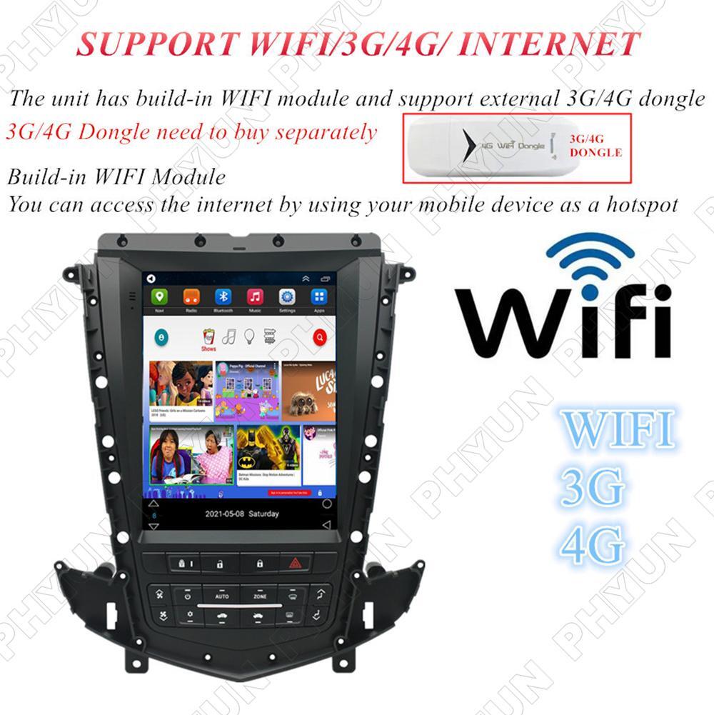 9.7'' Vertical Stereo Radio Android 11 GPS Head Unit For Cadillac SRX 2009-2012