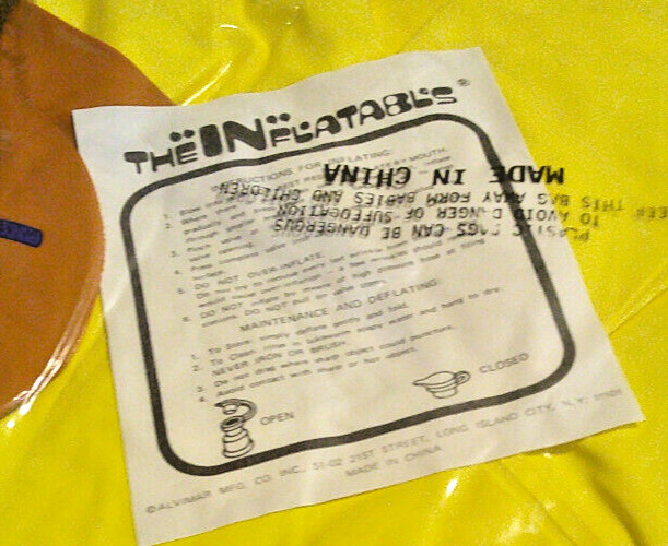 Vintage Quicky Bunny Face Rabbit blow up inflatable sealed never opened 11 x 14