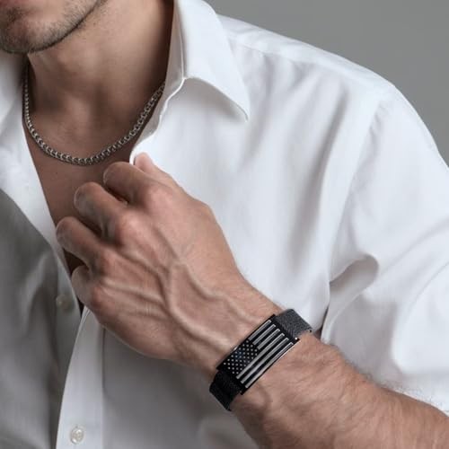 Christian Bible Verse Bracelets for Mens American Flag Style Philippians 4:13