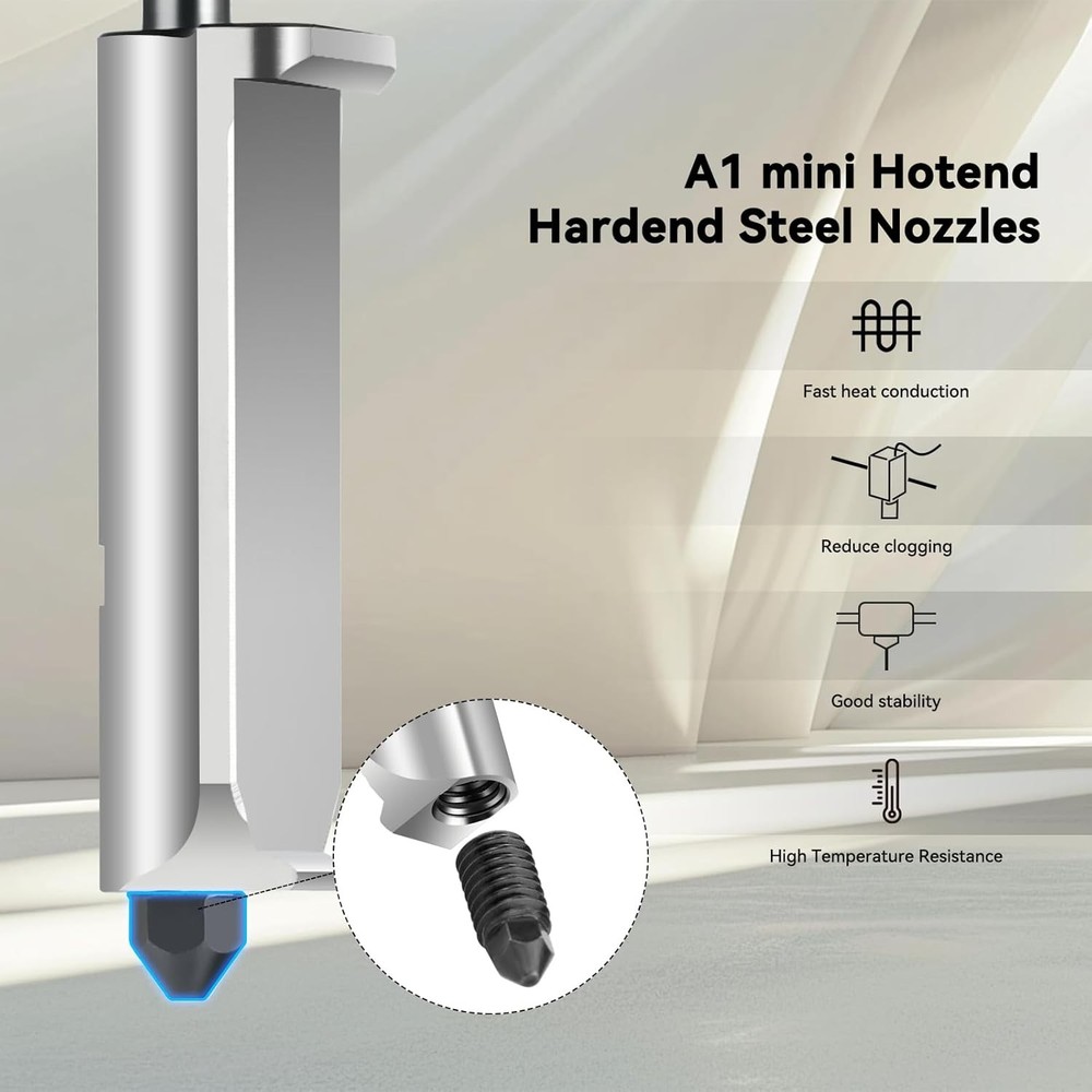 3D Printer Hotend for Bambu Lab A1 Mini 0.2mm a1 Extrusion Head, Removable Harde