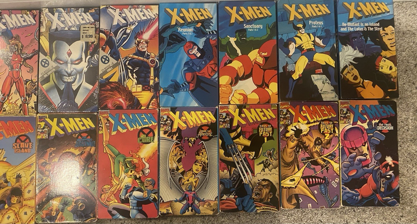 Vintage VHS Tapes From The X-Men series Including Limited Edition Card Included