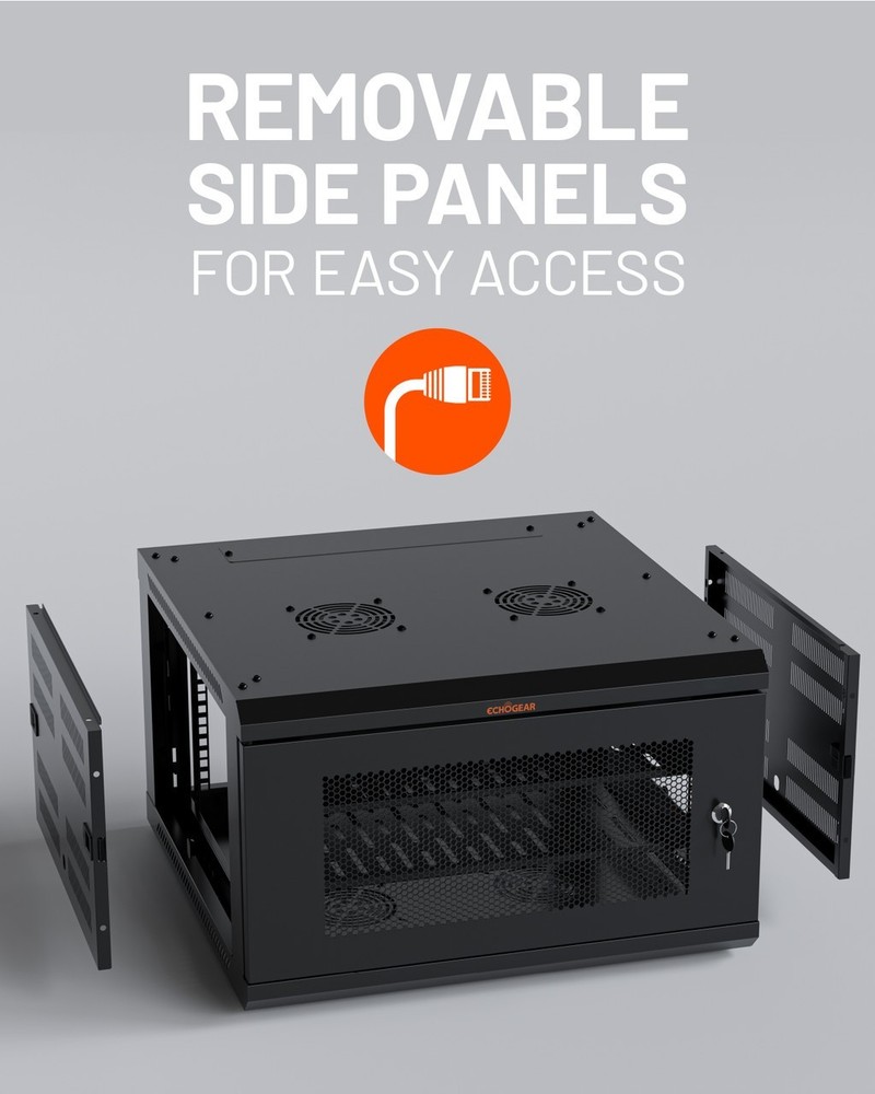 ECHOGEAR 6U Enclosed Network Rack - EGAV-PRE6U600D