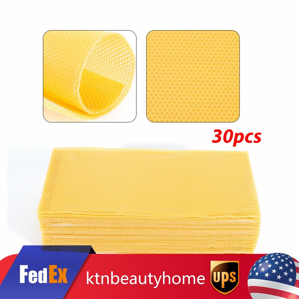 30 Honeycomb Sheets Bee Wax Foundation Beehive Frames for Beekeeping Brood Box