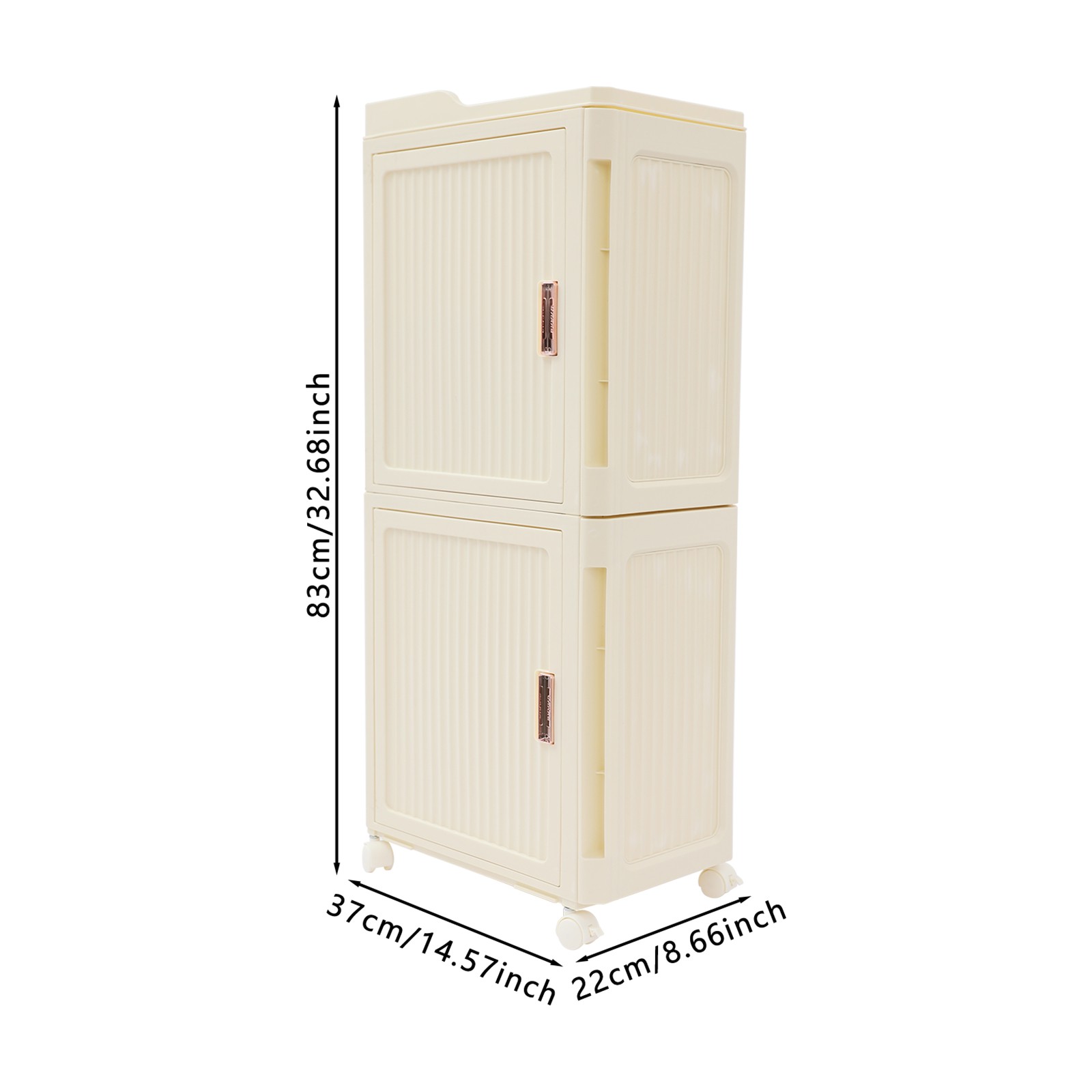 Narrow Slim Storage Cabinet, Storage Cabinet with Lockable Wheels PP 37*22*83cm
