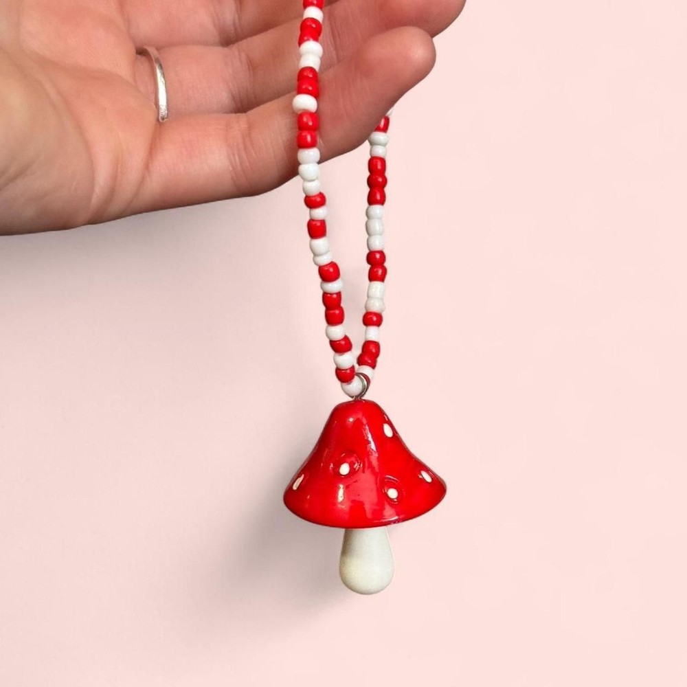 Mushroom Charm Beaded Accessory