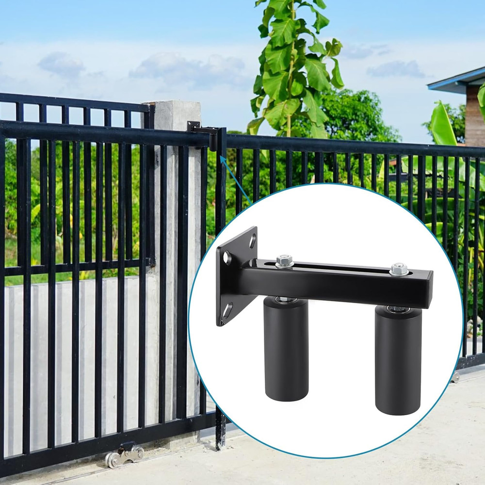 Slide Gate Guide Roller, 6" UHMW Hard Nylon Guider, Adjustable Sliding Gate Supp