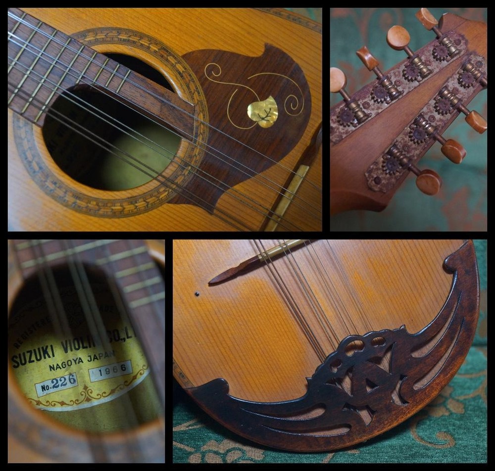 Violin Mandolin SUZUKI String instrument Raden inlaid leaf pattern No.226 Made