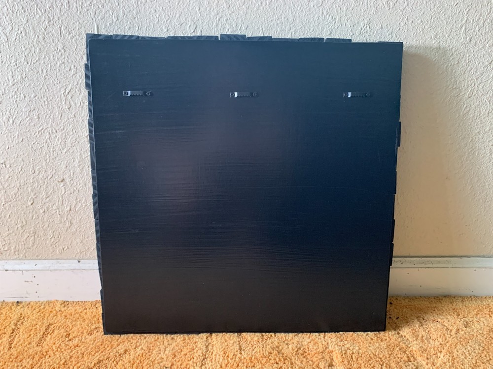 18x18 in. Black Wood Acoustic Sound Diffuser Panel/Wall Art Randomized Pattern