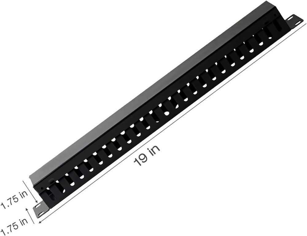 2-Pack 19 Inch 1U Cable Management Horizontal Cable Rack Mount Manager with m...