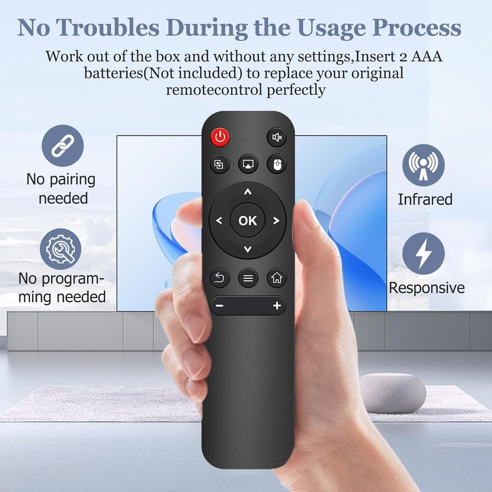 Replacement Remote for Mini Projector,Compatible with HY300Pro,HIPPUS Black