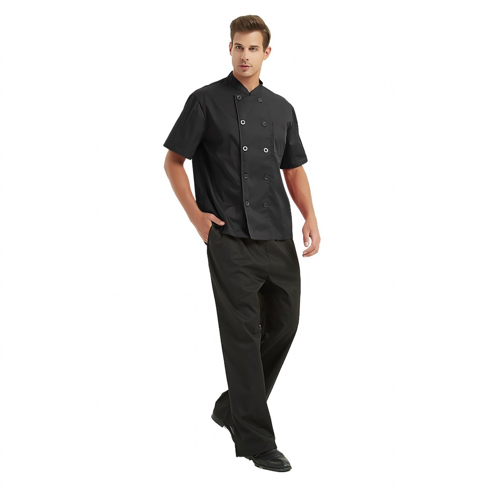 Custom Chef Coat PRINTED Personalized Short Sleeve Chef Jacket Work Uniform