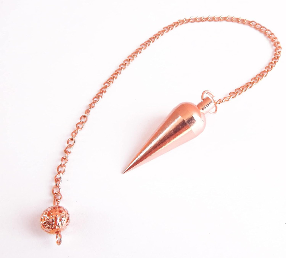 Long Cone Pendulum, Copper Metal Pendulum, Healing Dowsing Pendulum, Divination