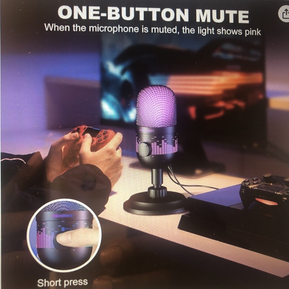 Aokeo Gaming Microphone, USB Computer Microphone for PC, Mac, PS4/5