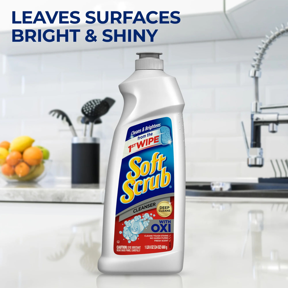 Soft Scrub Multi-Purpose Cleanser with OXI, Surface Cleaner, Deep Clean, 24 Oz