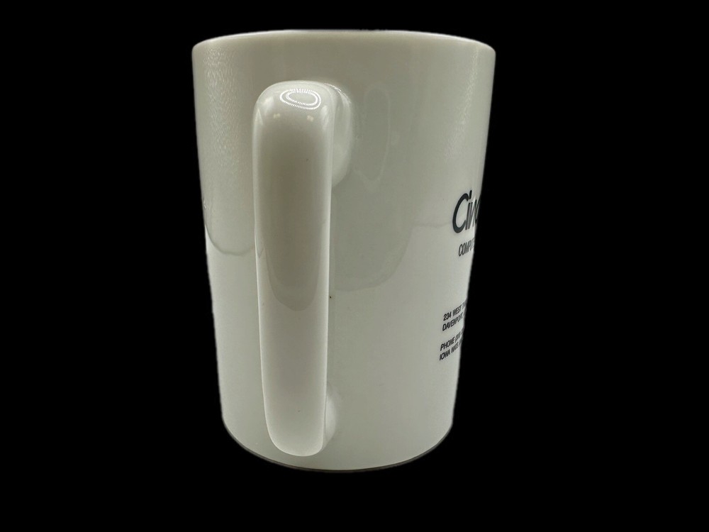 Vintage Rare Apple Logo Medium Coffee Cup Cinarco-Elliott Computer Centers Htf