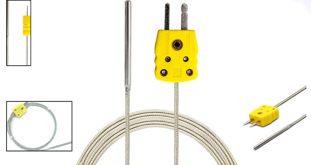 Precision K-Type Sensor Probe 100cm Long - 500°C Metal Head Thermometer