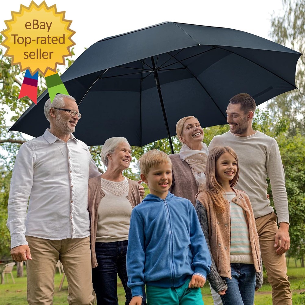 80" Huge Large Oversize Golf Umbrella Double Canopy Vented Windproof Stick