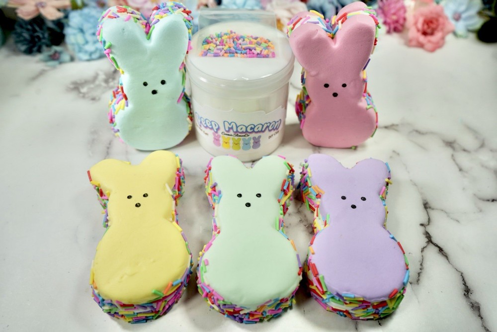 Peep Macaron Thick & Glossy Slime DIY Clay, Easter Theme, Scented, ASMR