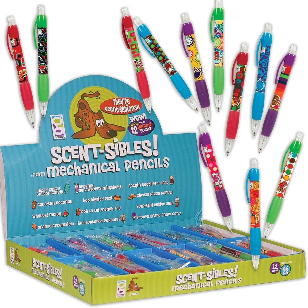 Assorted Scented Pencil Grip Mechanical Pencils - 96 Pack