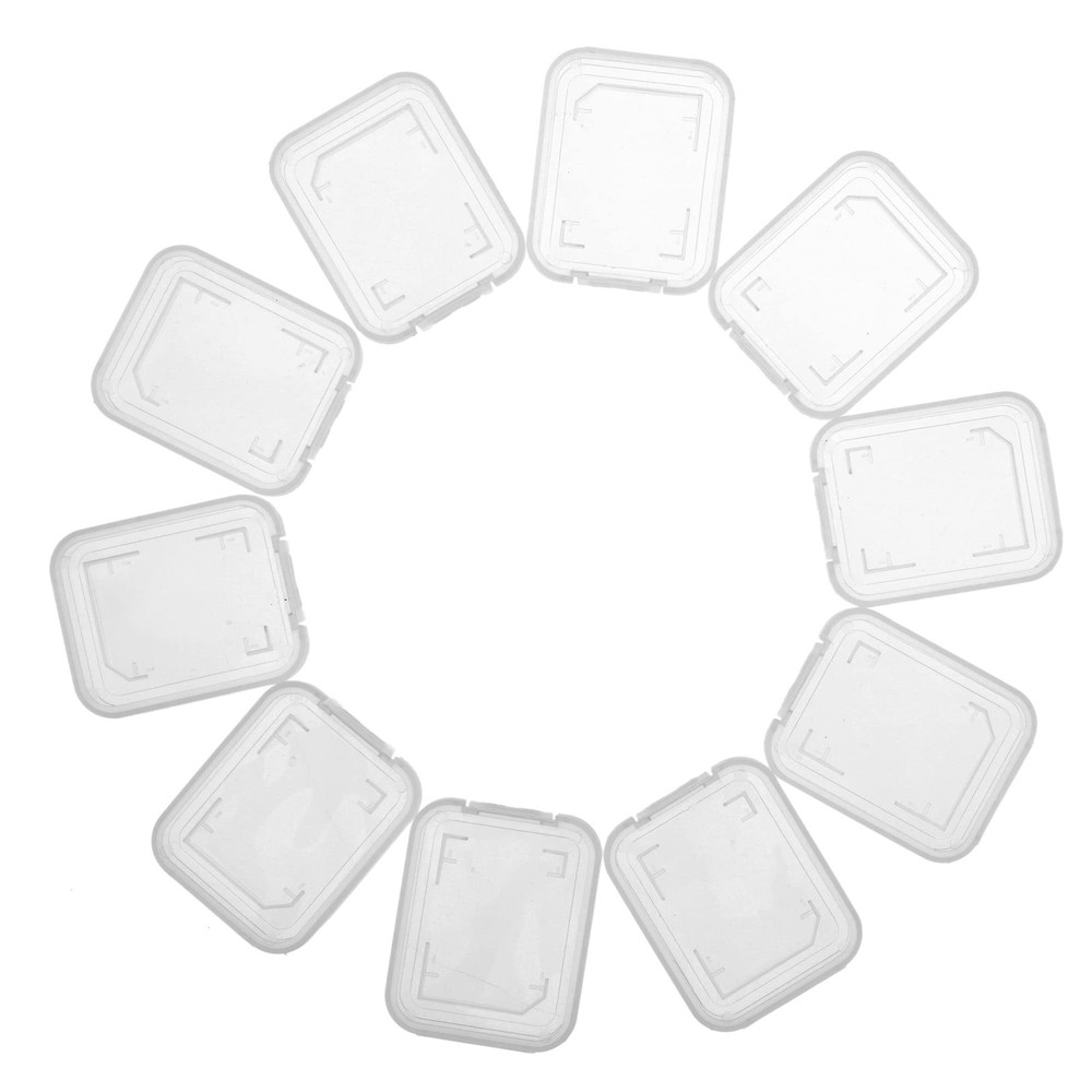 Transparent SD SDHC Memory Card Case Holder - 10 Pack Storage Solution