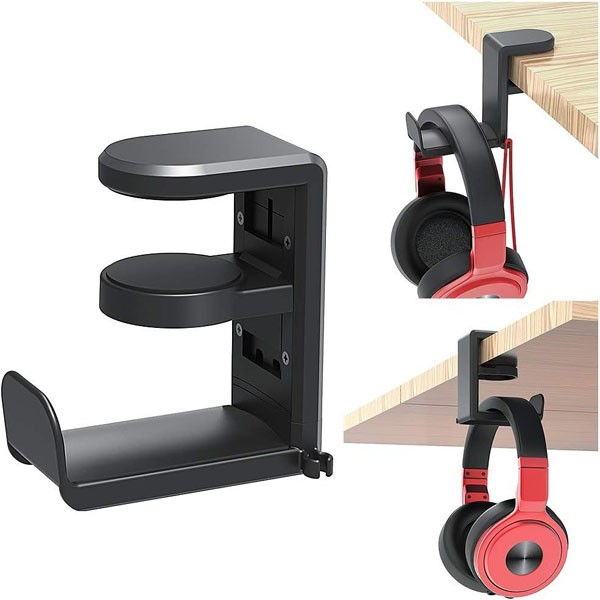 Rotating Headphone Stand Gaming Headset Holder Adjustable Under Desk Hanger LOT