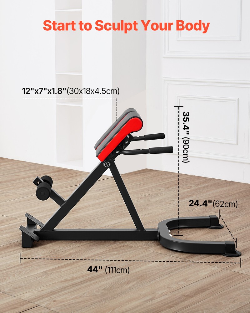 VEVOR Roman Chair Back Extension Hyperextension Bench Multi-Function Adjustable