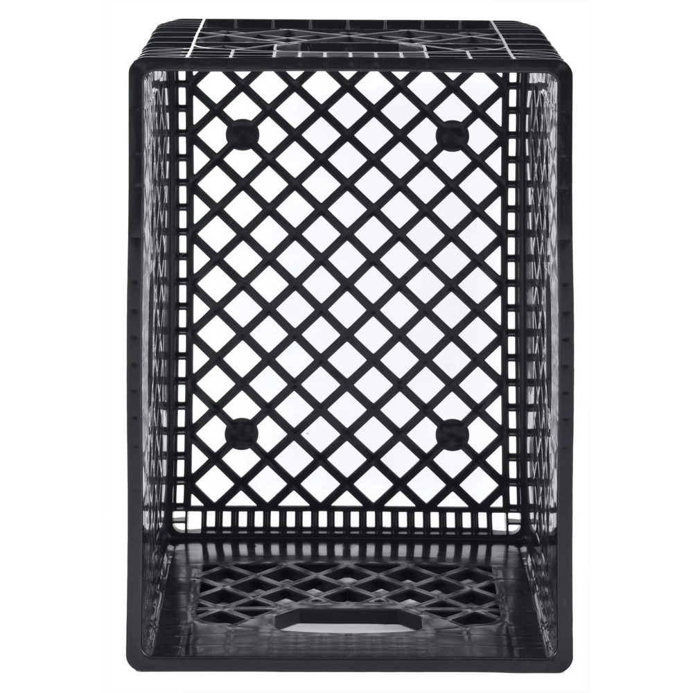 PLASTIC Milk Crate Heavy Duty Storage Bin Stackable 24QT Black