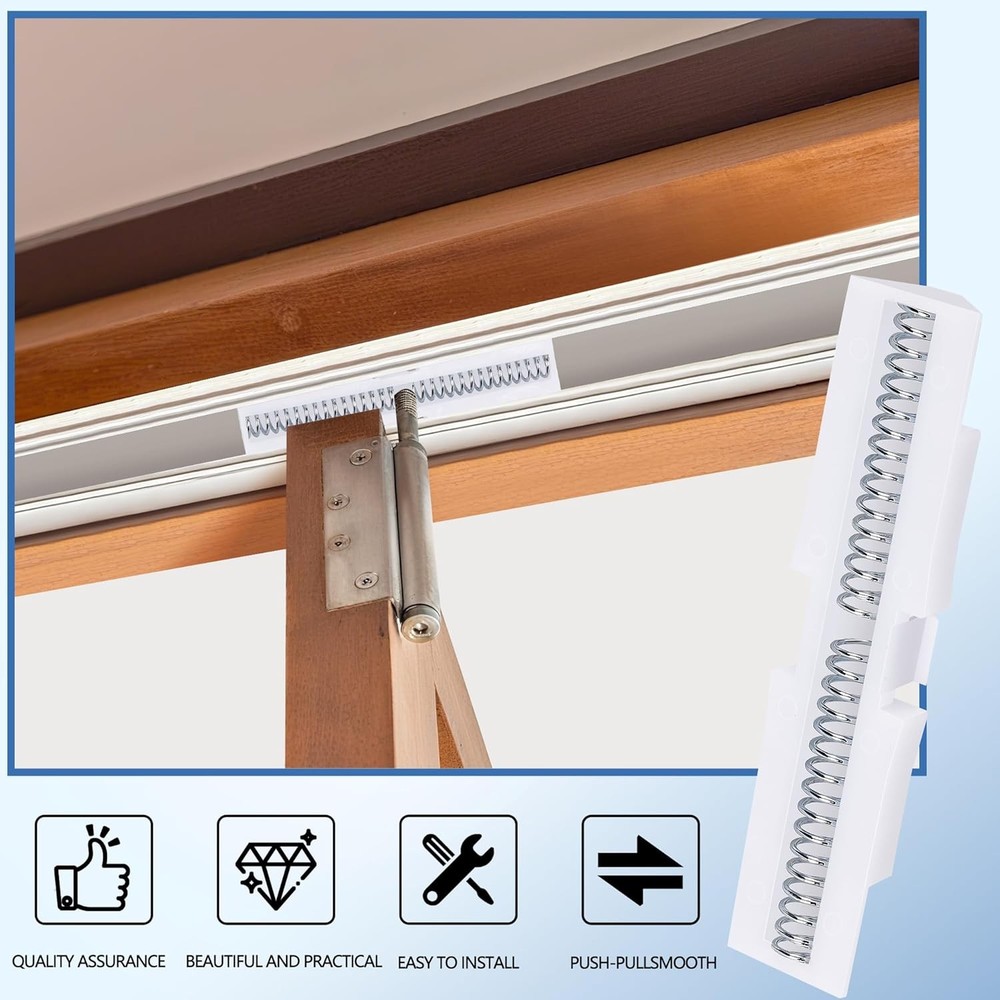 2 Pcs Bi-Fold Door Slide Guide,ABS Bifold Spring Rail,White 2