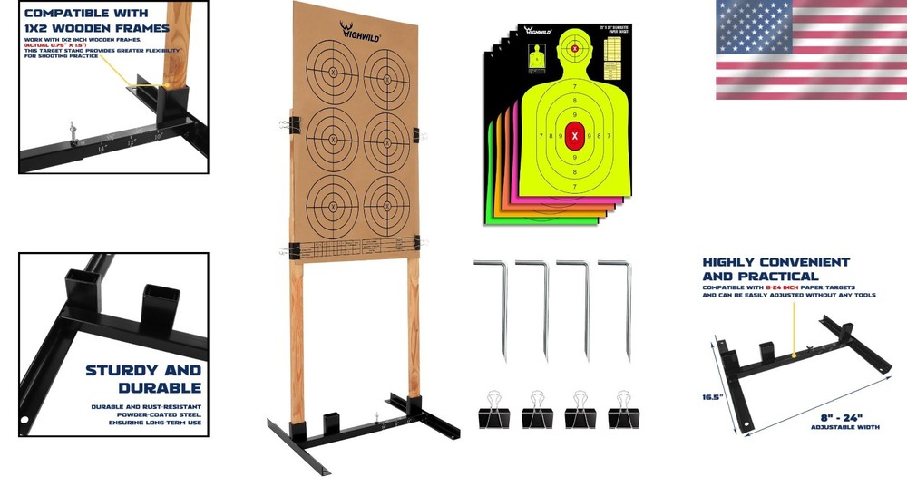 Compact Target Stand Base with Clear Markings for Easy Setup – 1x2 Support
