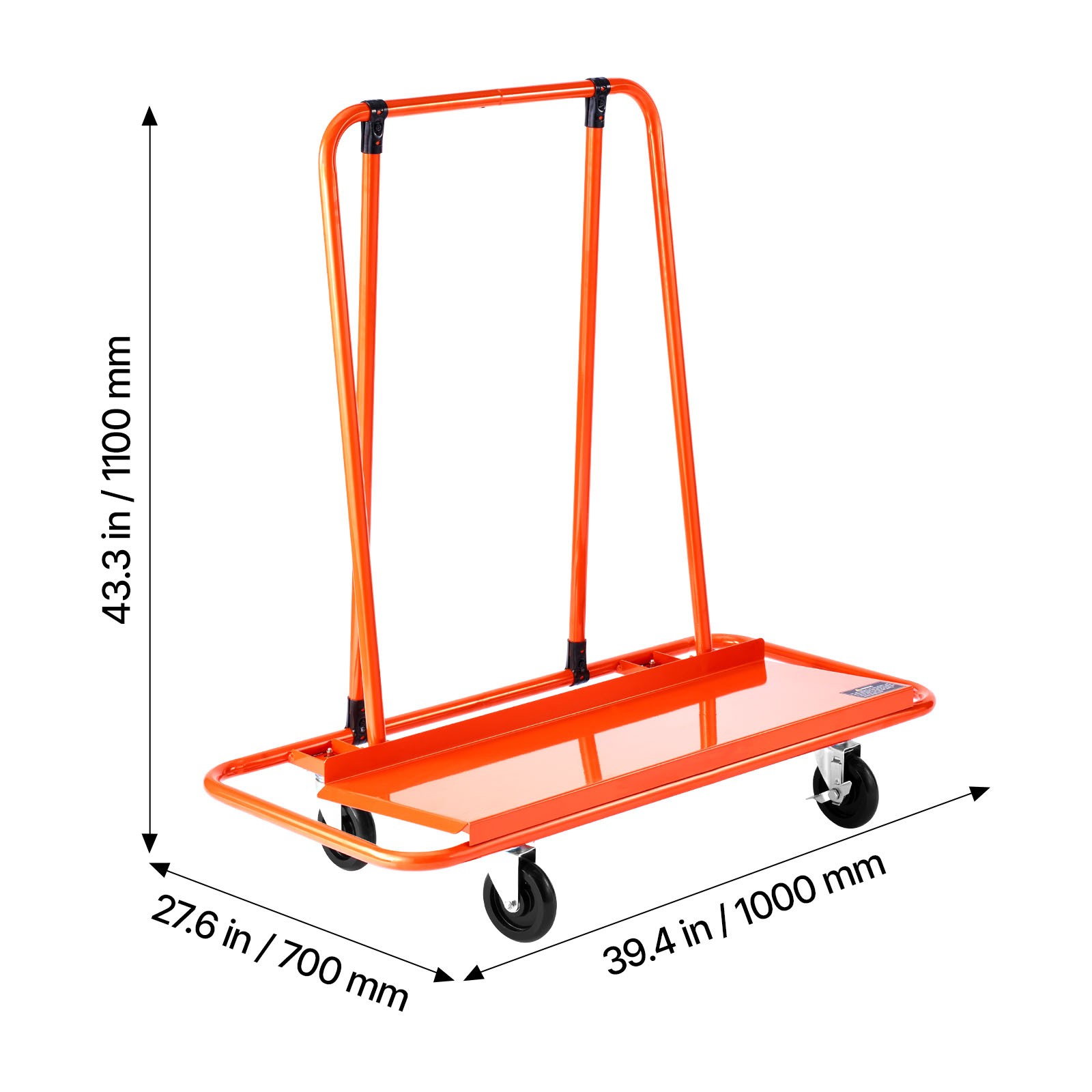 Uimoso Drywall Cart Dolly 1800 lbs Capacity Steel Panel Trolley for Plasterboard