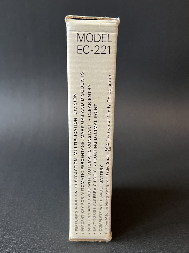 Vintage Radio Shack Calculator Basic 5 Function w Box EC-221 Working Please Read